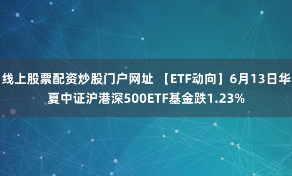 线上股票配资炒股门户网址 【ETF动向】6月13日华夏中证沪港深500ETF基金跌1.23%